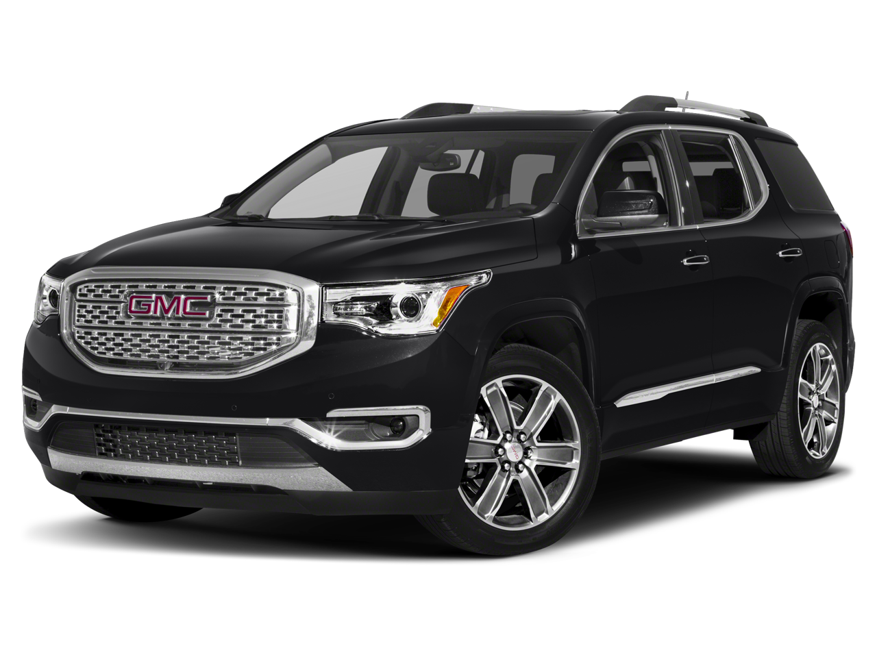 2019 GMC Acadia Denali in White Frost Tricoat — front three-quarter view