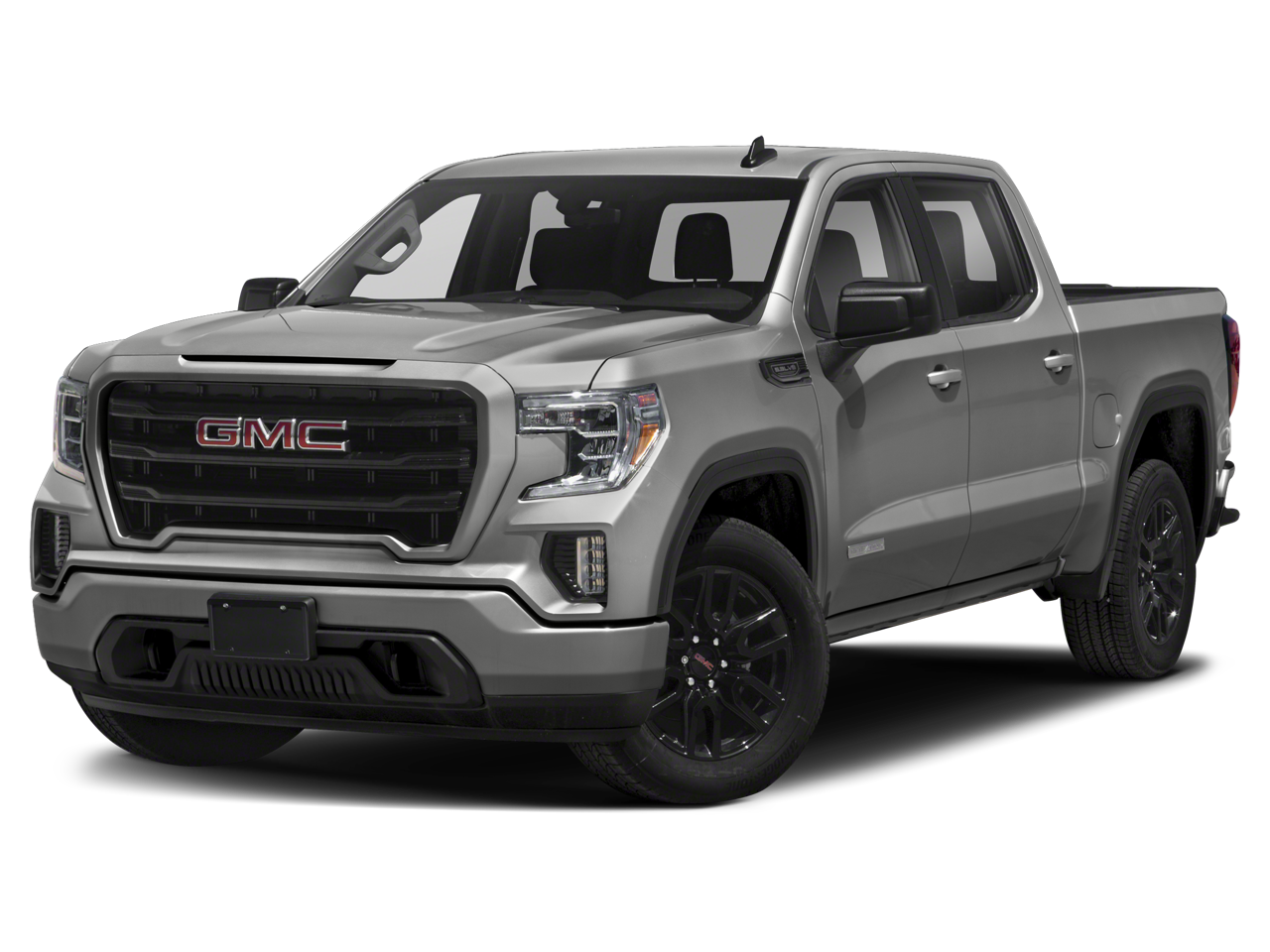 2021 GMC Sierra 1500 Elevation in Quicksilver Metallic — front three-quarter view